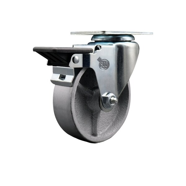 4'' Semi Steel Wheel Swivel Top Plate Caster with Posi Brake